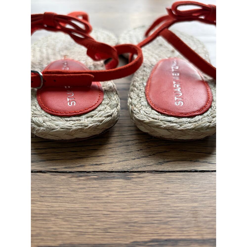 Stuart Weitzman Felicity Espadrille Slingback Orange Sandal Sz 8‎ - Picture 9 of 15